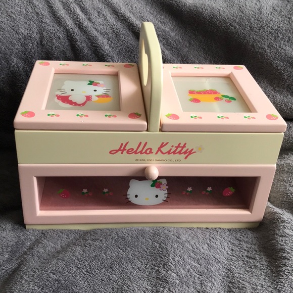Sanrio Other - VINTAGE! Hello Kitty Wood Jewelry Box